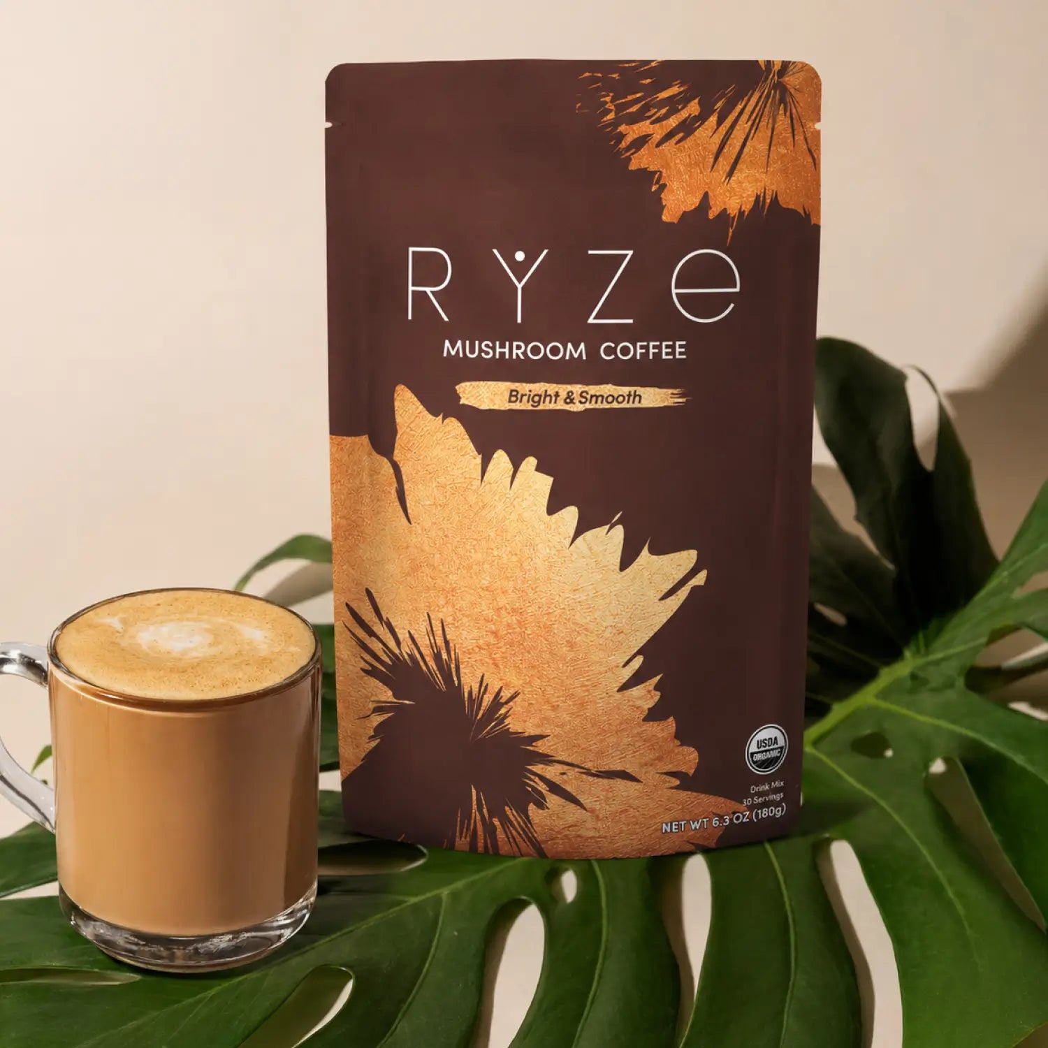Mushroom Coffee — Organic Instant Coffee with Cordyceps & Reishi, 30 Servings G5