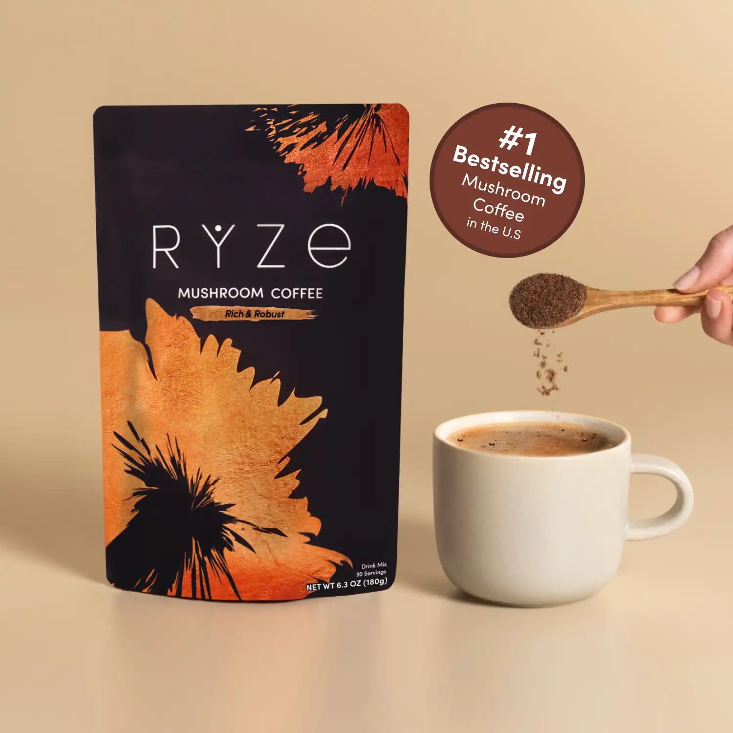 Mushroom Coffee Dark Roast (30 Servings) U2