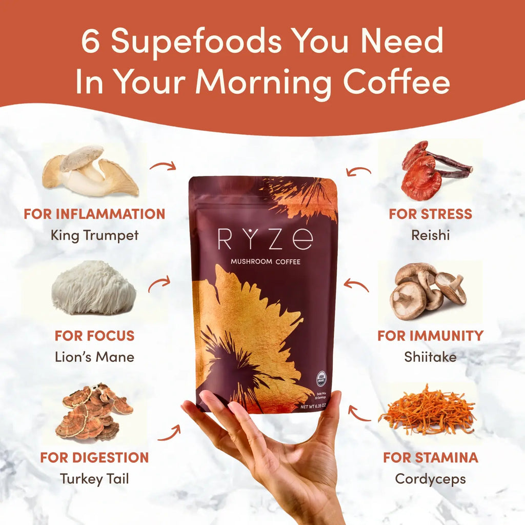 Mushroom Coffee — Organic Instant Coffee with Cordyceps & Reishi, 30 Servings G5