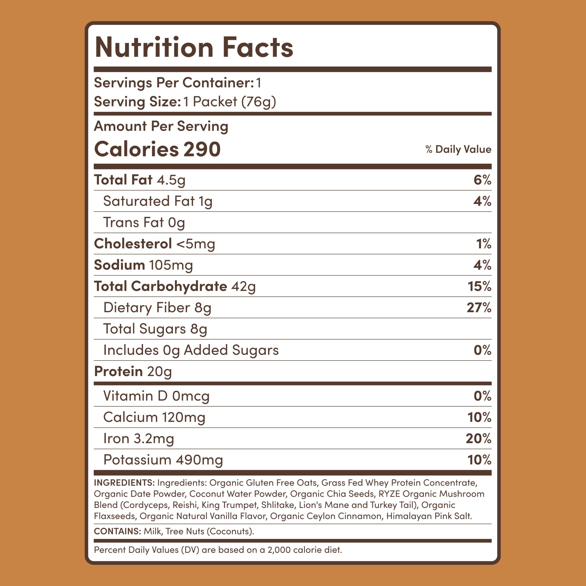 Mushroom Overnight Oats (14 Servings) N8