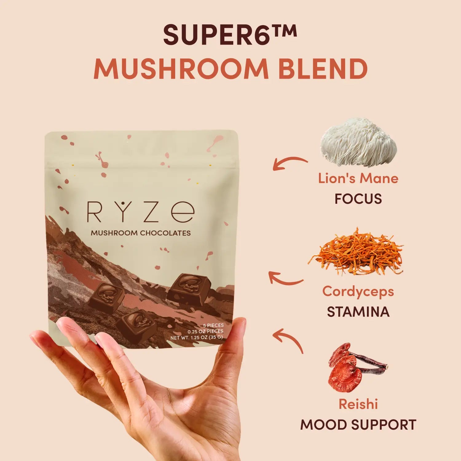 Mushroom Chocolates Rye (15 pieces) O6